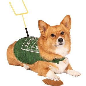 NWT NFL Football Field Dog Costume with Goalpost & Plush Football XS/S Green